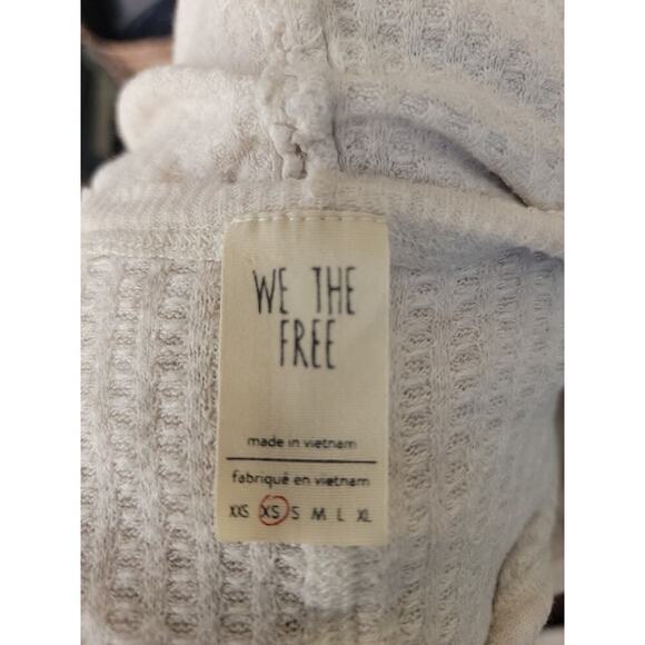 Free People Sz XS Tunic Thermal Top Waffle Knit Ivory Oversized - Picture 8 of 8